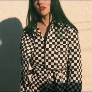 Checkered Pants and Jacket Set